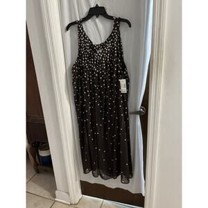 Catherine’s Brown Polka Dot Shift Tank Dress Sz 4x